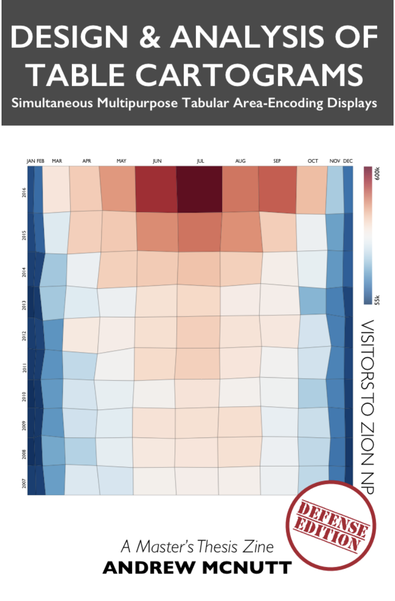 The cover for my 'Design & Analysis of Table Cartograms' zine.